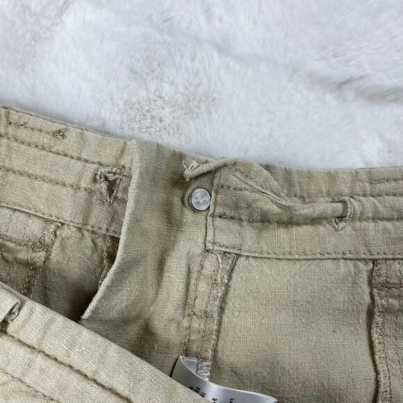 š5/$25 GUESS Linen Cotton Blend Wide Leg Relaxed Fit Mid Rise Khaki Pants 32 - Picture 16 of 16